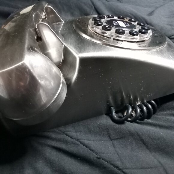 Vintage Silver Crosley Telephone Model #CR-58 Digital/Rotary Desk Phone 2003 - Picture 4 of 6